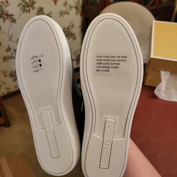 NWT Never Worn Michael Kors MK Chapman Logo & Leopard Print Calf Hair Sneaker - Picture 5 of 5